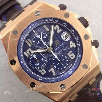 Swiss Grade Audemars Piguet Royal Oak Offshore Watch Rose Gold Blue Dial